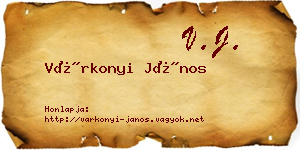 Várkonyi János névjegykártya